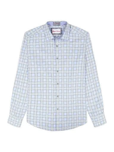 Robert Graham Men's Portsoken Plaid Cotton Shirt - Light Blue - Size XXL | Thumbnail 1 Robert Graham Men's Portsoken Plaid Cotton Shirt - Light Blue - Size XXL | Thumbnail 1