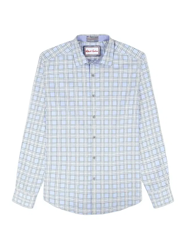 Men's Portsoken Plaid Cotton Shirt - Light Blue