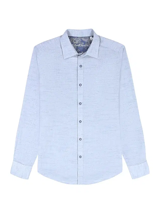 Robert Graham Men's Avondale Woven Chambray Cotton Shirt - Navy
