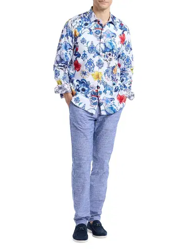 Robert Graham Men's Piccadilly Floral Cotton Shirt | Thumbnail 2 Robert Graham Men's Piccadilly Floral Cotton Shirt | Thumbnail 2