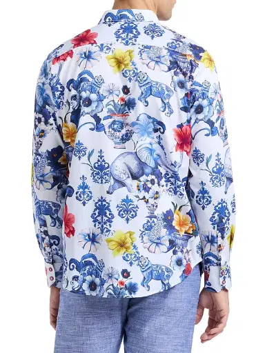 Robert Graham Men's Piccadilly Floral Cotton Shirt | Thumbnail 5 Robert Graham Men's Piccadilly Floral Cotton Shirt | Thumbnail 5