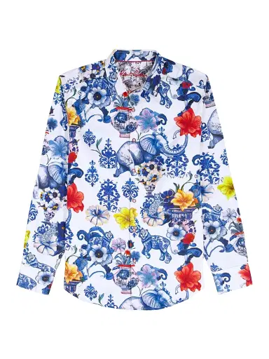 Robert Graham Men's Piccadilly Floral Cotton Shirt | Thumbnail 1 Robert Graham Men's Piccadilly Floral Cotton Shirt | Thumbnail 1