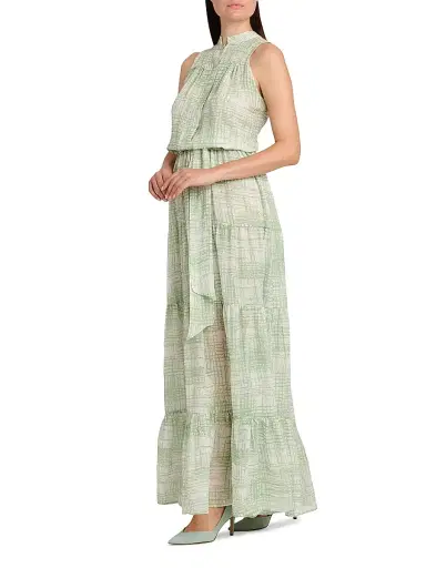 Kiton Women's Patterned Silk Tie-Waist Maxi Dress | Thumbnail 2 Kiton Women's Patterned Silk Tie-Waist Maxi Dress | Thumbnail 2