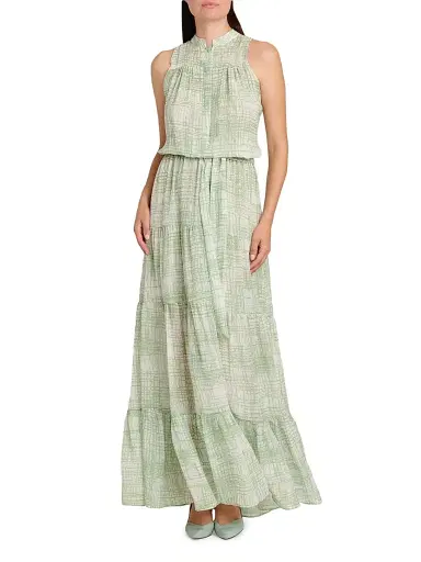 Kiton Women's Patterned Silk Tie-Waist Maxi Dress | Thumbnail 3 Kiton Women's Patterned Silk Tie-Waist Maxi Dress | Thumbnail 3