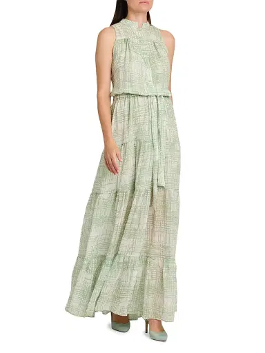 Kiton Women's Patterned Silk Tie-Waist Maxi Dress | Thumbnail 4 Kiton Women's Patterned Silk Tie-Waist Maxi Dress | Thumbnail 4
