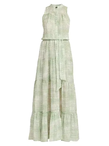 Kiton Women's Patterned Silk Tie-Waist Maxi Dress | Thumbnail 1 Kiton Women's Patterned Silk Tie-Waist Maxi Dress | Thumbnail 1