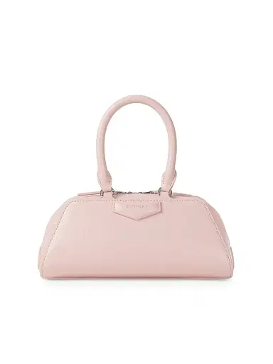 Givenchy Women's Mini Antigona East-West Top Handle Bag in Box Leather - Baby Pink | Thumbnail 1 Givenchy Women's Mini Antigona East-West Top Handle Bag in Box Leather - Baby Pink | Thumbnail 1