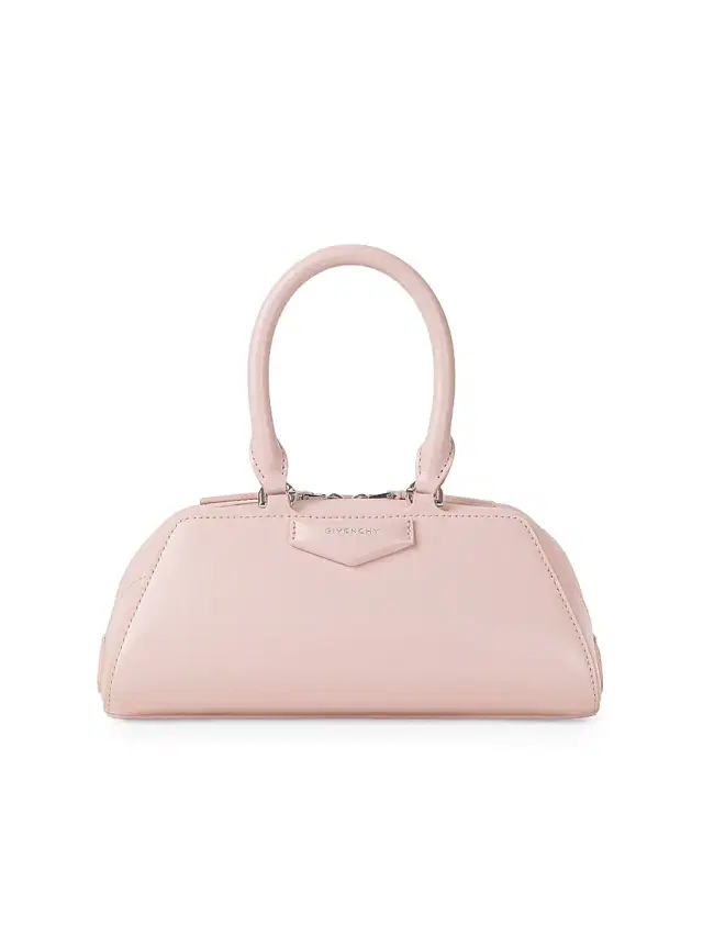 Women's Mini Antigona East-West Top Handle Bag in Box Leather - Baby Pink