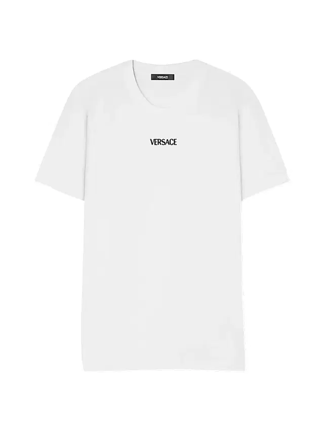 Men's Logo Embroidered Cotton Crewneck T-Shirt - Optical White