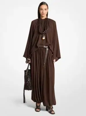 Michael Kors Collection Silk Seersucker Sarouel Pants in | Thumbnail 2 Michael Kors Collection Silk Seersucker Sarouel Pants in | Thumbnail 2