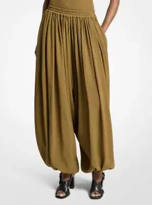 Michael Kors Collection Silk Seersucker Sarouel Pants in | Thumbnail 5 Michael Kors Collection Silk Seersucker Sarouel Pants in | Thumbnail 5