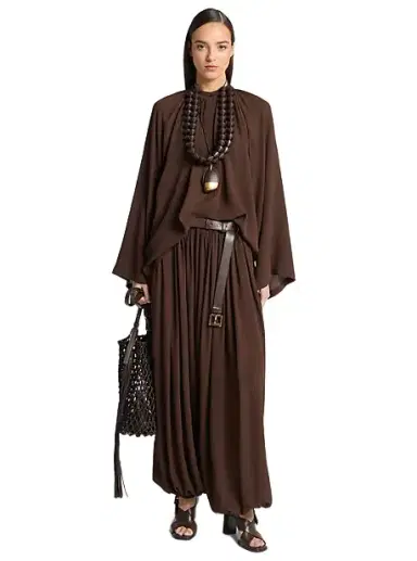 Michael Kors Collection Silk Seersucker Sarouel Pants in | Thumbnail 1 Michael Kors Collection Silk Seersucker Sarouel Pants in | Thumbnail 1