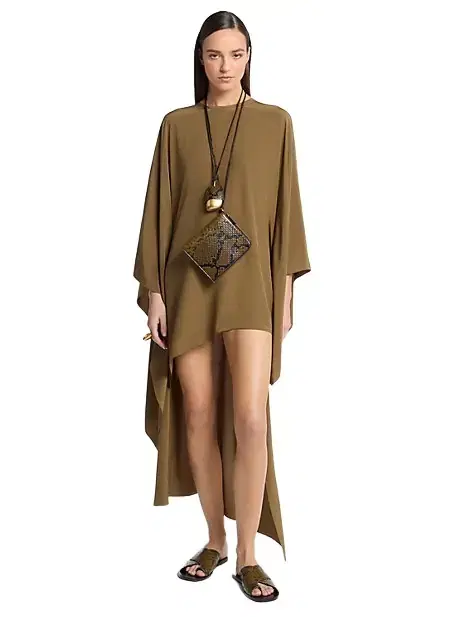 Michael Kors Collection Silk Crepe de Chine Asymmetric Caftan
