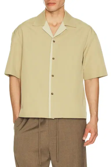 LE 17 SEPTEMBRE Open Collar Short Sleeve Shirt | Thumbnail 3
