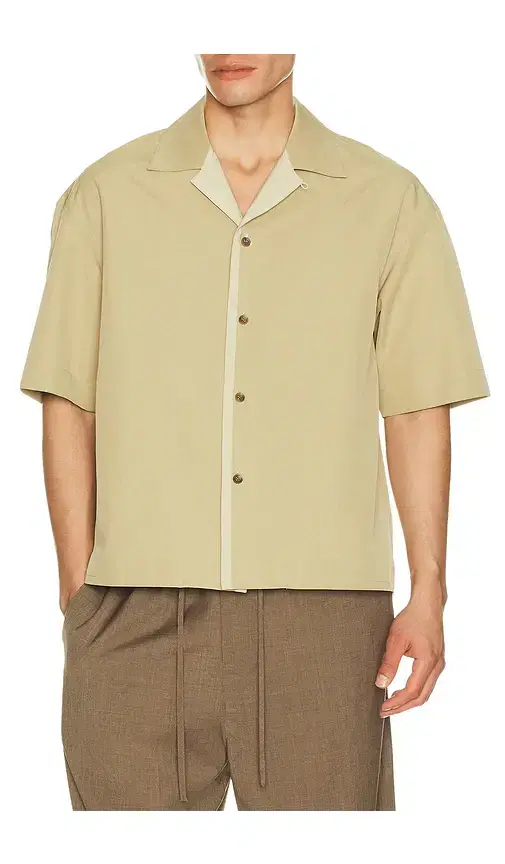 Open Collar Short Sleeve Shirt