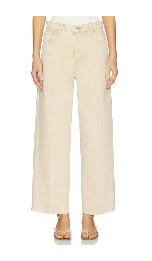 Pistola Tate Crop High Rise Bowed Wide Jeans