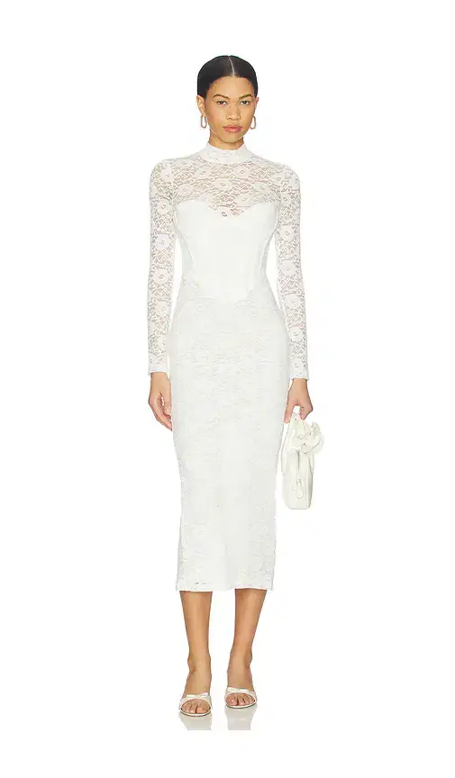 Bardot Carmen Lace Corset Midi Dress