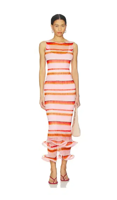 Simkhai Daniella Plisse Midi Dress | Thumbnail 1 Simkhai Daniella Plisse Midi Dress | Thumbnail 1