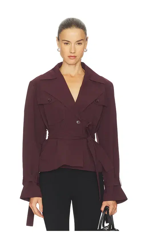 LAMARQUE Quinn Cropped Trench Coat