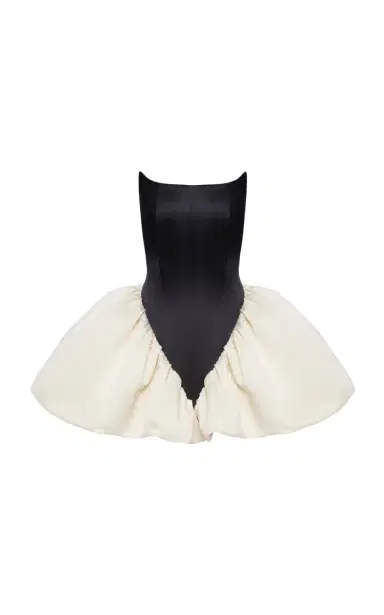 BALYKINA Violet Cady-Satin Bubble Mini Dress | Thumbnail 4