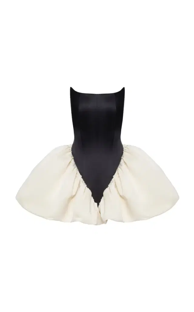 Violet Cady-Satin Bubble Mini Dress
