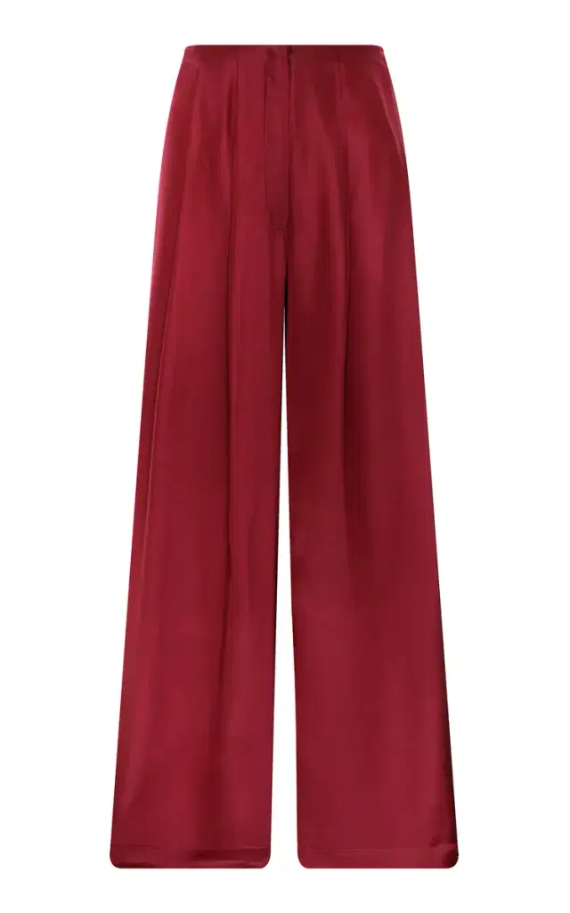 ANDRES OTALORA Origen Mid-Rise Silk Wide-Leg Pants