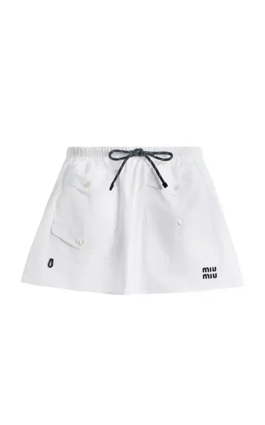 Miu Miu Cotton-Poplin Mini Skirt | Thumbnail 1