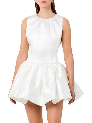 NICHOLAS Women's Karina Satin Minidress - Ivory - Size 12 | Thumbnail 3