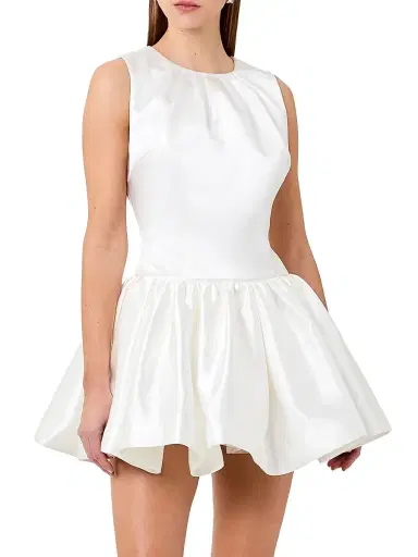 NICHOLAS Women's Karina Satin Minidress - Ivory - Size 12 | Thumbnail 5