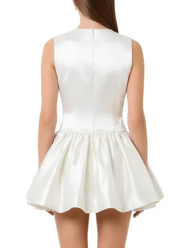 NICHOLAS Women's Karina Satin Minidress - Ivory - Size 12 | Thumbnail 6