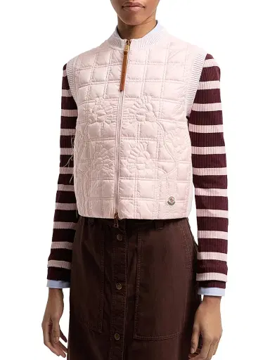 Moncler Women's Puffer Vest in Cotton - Light Pink - Size Medium | Thumbnail 2 Moncler Women's Puffer Vest in Cotton - Light Pink - Size Medium | Thumbnail 2