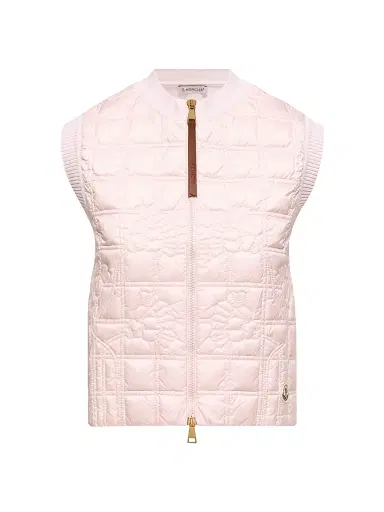 Moncler Women's Puffer Vest in Cotton - Light Pink - Size Medium | Thumbnail 1 Moncler Women's Puffer Vest in Cotton - Light Pink - Size Medium | Thumbnail 1