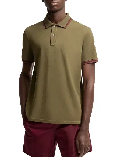 Moncler Men's Cotton Piquet Polo Shirt - Olive Green - Size XXXL | Thumbnail 2