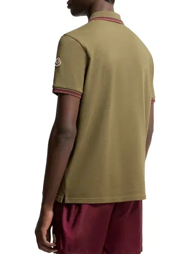 Moncler Men's Cotton Piquet Polo Shirt - Olive Green - Size XXXL | Thumbnail 3