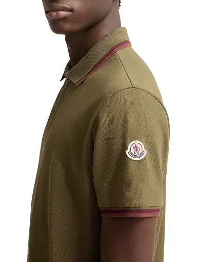 Moncler Men's Cotton Piquet Polo Shirt - Olive Green - Size XXXL | Thumbnail 4