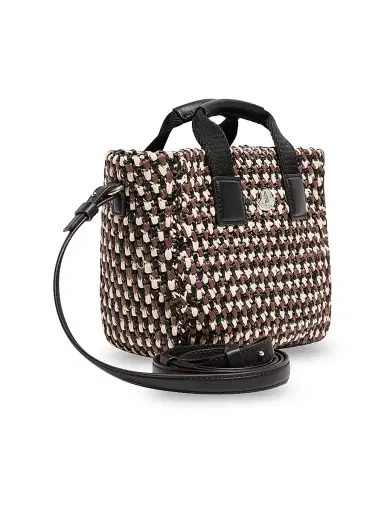 Moncler Women's Crochet Micro Caradoc Top Handle Bag - White Brown | Thumbnail 2