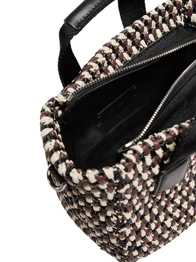 Moncler Women's Crochet Micro Caradoc Top Handle Bag - White Brown | Thumbnail 4