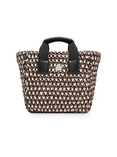 Moncler Women's Crochet Micro Caradoc Top Handle Bag - White Brown | Thumbnail 1