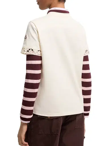 Moncler Women's Crew Neck in Cotton T-Shirt - White - Size Medium | Thumbnail 3