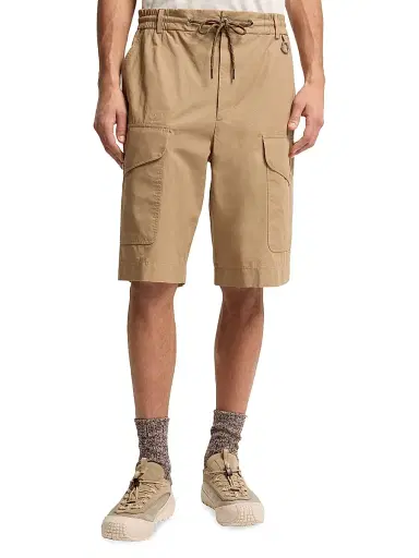 Moncler Men's Shorts in Cotton Poplin - Beige - Size Medium | Thumbnail 2 Moncler Men's Shorts in Cotton Poplin - Beige - Size Medium | Thumbnail 2
