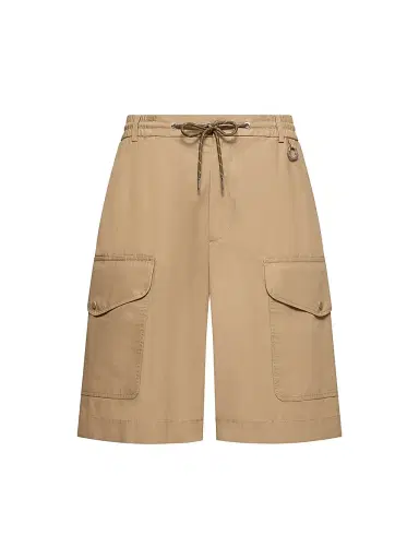 Moncler Men's Shorts in Cotton Poplin - Beige - Size Medium | Thumbnail 1 Moncler Men's Shorts in Cotton Poplin - Beige - Size Medium | Thumbnail 1