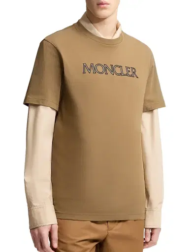 Moncler Men's Crew Neck T-Shirt in Cotton - Olive Green - Size XL | Thumbnail 2 Moncler Men's Crew Neck T-Shirt in Cotton - Olive Green - Size XL | Thumbnail 2