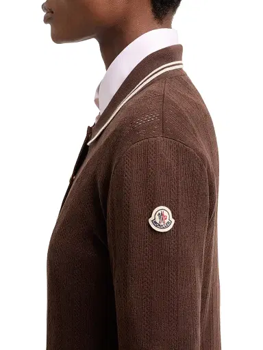 Moncler Women's Polo Shirt in Cotton - Brown - Size Large | Thumbnail 4
