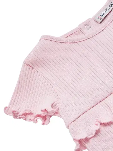 Moncler Newborn's Romper in Cotton - Pink 18 Months | Thumbnail 3
