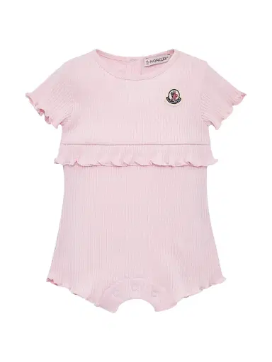 Moncler Newborn's Romper in Cotton - Pink 18 Months | Thumbnail 1