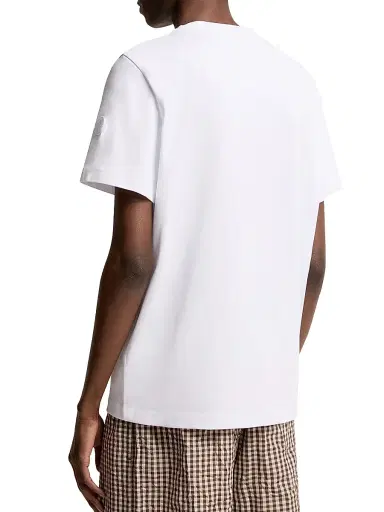Moncler Men's Crewneck T-Shirt in Cotton - White | Thumbnail 3 Moncler Men's Crewneck T-Shirt in Cotton - White | Thumbnail 3