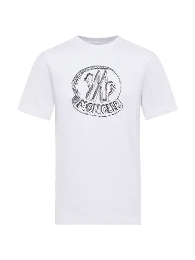 Moncler Men's Crewneck T-Shirt in Cotton - White | Thumbnail 1 Moncler Men's Crewneck T-Shirt in Cotton - White | Thumbnail 1