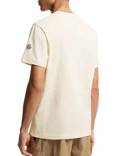 Moncler Men's Crew Neck T-Shirt in Cotton - White | Thumbnail 3