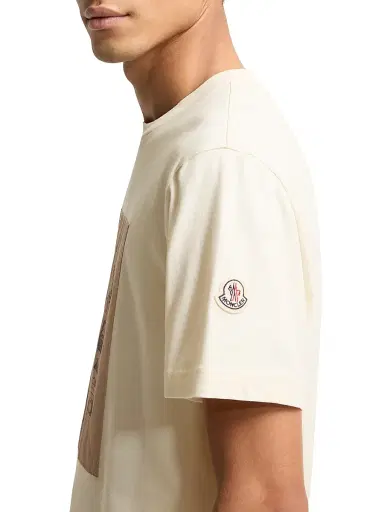 Moncler Men's Crew Neck T-Shirt in Cotton - White | Thumbnail 4