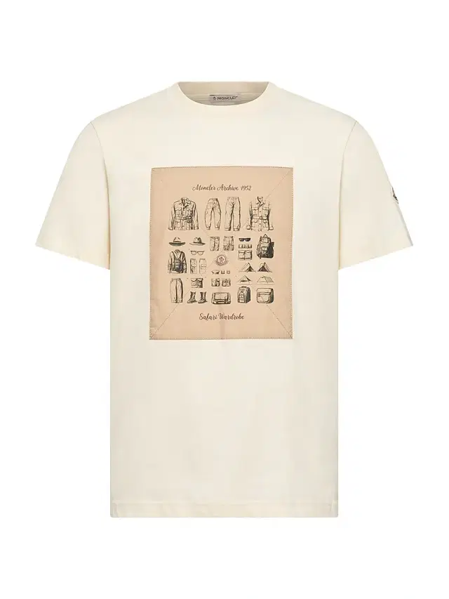 Moncler Men's Crew Neck T-Shirt in Cotton - White